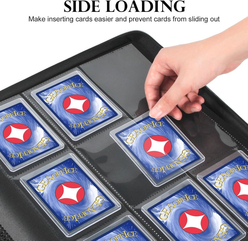 GEAoffice Waterproof Top Loader Binder Holds 324 Cards, Side Loading 9 Pocket Card Binder for Toploader, PU Leather Card Collection Album Folder Holder for 3"×4" Rigid, MTG, TCG, Sports Cards, Purple - Image 5